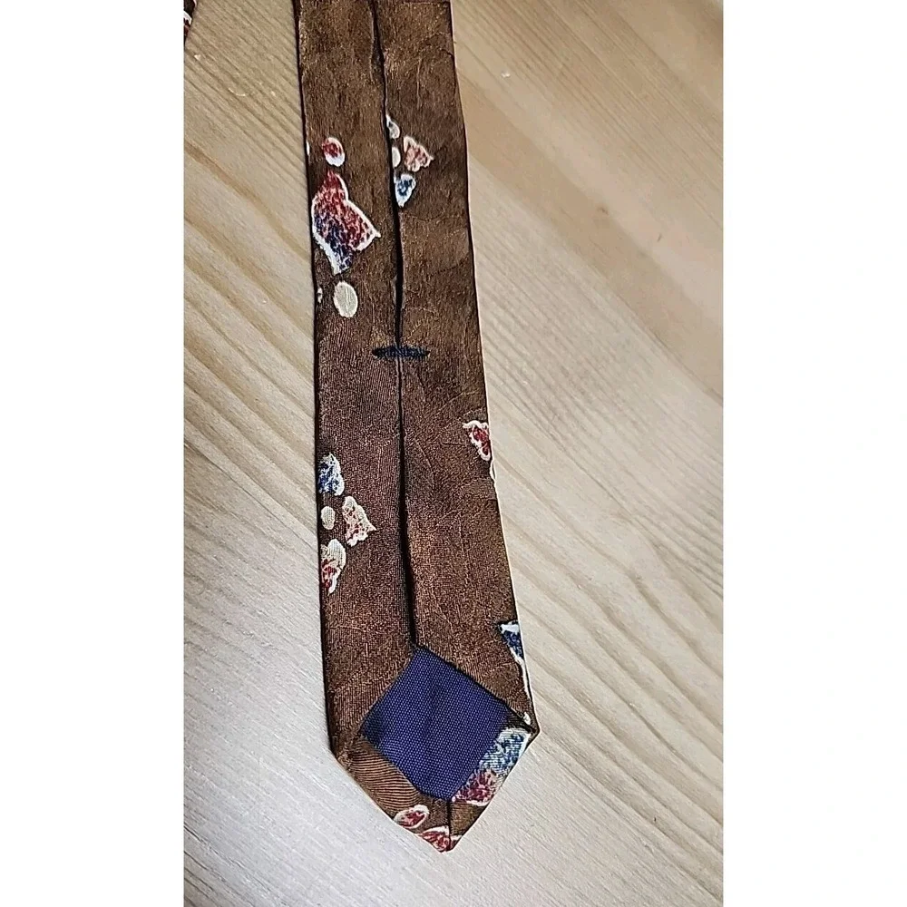 Liberty of London Mens Necktie Brown Floral Archive‎ Print 100% Silk USA 3.5x57